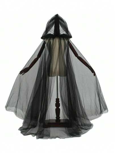 1 件狂欢节万圣节连帽斗篷死亡女巫网长斗篷舞会派对礼服