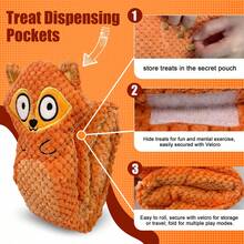 Stuffed Fox Puzzle Toy For Dogs - Mental Stimulation & Fun Play - Burnt Orange - View 4