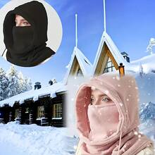 冬季防风滑雪面罩和颈部保暖帽 - 双层加厚隔热，可调节非弹性设计，轻便保暖，适合骑行、滑雪和户外运动 - 透气寒冷天气面罩和头饰，很棒的圣诞礼物 - 彩色 - 查看 8