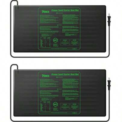 Esterilla térmica impermeable y duradera para plántulas de 122 x 50 cm, ideal para cultivo hidropónico de interior, germinación y jardinería (paquete de 2)