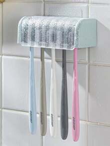 1. Nieperforowany uchwyt na szczoteczkę do zębów montowany na ścianie, Zakryty uchwyt na szczoteczkę elektryczną do łazienki, Stojak na pastę do zębów, 2/5/6-szczelinowy, samoprzylepny pojemnik na szczoteczkę do zębów, Przybory łazienkowe, Codzienne potrzeby na Boże Narodzenie i Nowy Rok