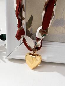1pc Fashion Heart, Cross, Flower, Ocean & Floral Pattern Scarf Necklace - Scarf Necklace - View 19