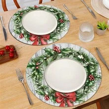 2 Stücke/4 Stücke/6 Stücke Weihnachtsmotiv bedruckte Diatomeen-Tischsets, Weihnachtsdekoration, geeignet für Esstisch, Kaffeebar, ganzjährige Dekoration, waschbare Tischsets, Raumdekoration, Untersetzer, Abtropfmatten, Küchen- und Esszimmer-Tischsets, Innen- und Außendekoration für Partys, Heimdekoration, ideales Geschenk - Verschiedenfarbig - Übersicht 17
