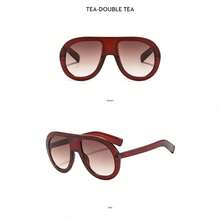 1 Pc/Set, Stylish Oversized Sunglasses, Unisex Personalized High-End Sunglasses Multiple Colors Available Perfect For Daily Dates, Commuting, Street Style Outfits, Or As A Gift Includes A Glasses Case - Gọng kính trà có tròng kính màu trà đôi - Xem 3
