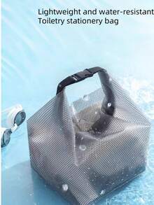 Large Capacity Drawstring Waterproof Stationery Bag, Toiletry Bag With Mesh, Multifunctional Handbag, Document Bag, Minimalist Large Capacity, Multipurpose Storage Box, School Supplies, Snacks - Rectangular Home Organization Box, Storage Container