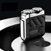 Mini Travel Electric Shaver, Men's Portable Electric Shaver, Beard Shaver With Suitcase Design, Magnetic Floating Dual Blades, Rechargeable Electric Shaver With USB Charging And Long-Lasting Battery