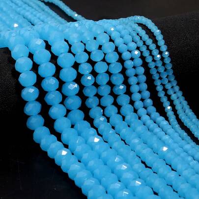 1 件蓝玉刻面算盘水晶扁珠隔珠，时尚百搭手工 DIY 串珠用品，适合制作手链、项链、珠宝、时尚珠宝、手机链、钥匙扣、批发珠子