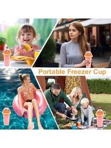 1pc Smoothie Cup, Smoothie Making Mug Frozen Magic Squeeze Smoothie Mug DIY Cooling Mug With Lid And Spoon Make Juice, Milk, Yogurt, Ice Cream Portable For Home, Party, Poolside Creative Gift For Birthdays, Christmas, Graduation - Perfect For Kids, Family, Friends, Colleagues - Smoothie Cup - View 5