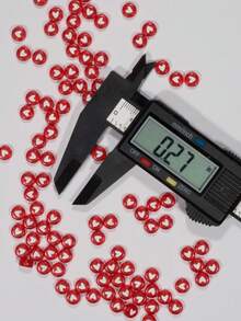 100-1000 Stücke Acryl-Herzperlen, rot mit weißem Herzmuster, für Schmuckherstellung, DIY Basteleien