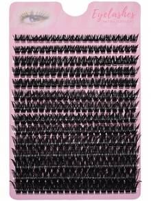 280Pcs 80D Fake Eyelashes D Curling Lashes Cluster DIY Thick Individual Eyelash Extensions 8-16mm Dense Volume Cluster Lashes Makeup Tools