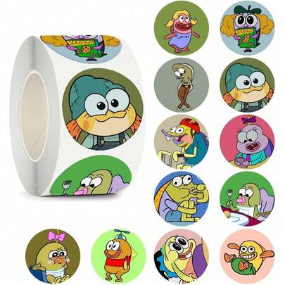 SPONGEBOB 500 Pcs Cartoon Style SpongeBob SquarePants And His Friends Series Beach Exploding Resident Mermaid Sticker Abstract Sticker Is Perfect For Decorating Schools And Giving Gifts During Holidays, Fans, Parties, And Is An Ideal Choice For School Supplies, Christmas, And Halloween Gifts