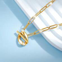 925 纯银不对称椭圆形吊坠项链，适合女士佩戴，适合休闲、派对、节日，适合送给朋友、家人、爱人的礼物