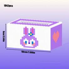 New Animal Building Block Tissue Box, Bear Building Block Tissue Box, Rabbit Building Block, DIY Assembly Tissue Box, Holiday Party Gift Toy, Gift For Friends And Family, Decorative Piece - Multicolor - View 11