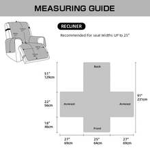 Waterproof Recliner Couch Cover - Elastic Straps & Storage Pockets Recliner Slipcover - Dark Grey - View 2