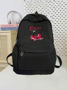 Cute Cherry Print Girl Backpack Large Capacity Laptop Backpack,Back To School Classical Casual Day Pack College Backpack Lightweight School Book Bag For Girls Boys,Girls Backpack Book Bag For Middle School Teens Backpack,Anti Theft Laptop Backpack Travel Day Pack School Bags Gifts - View 1