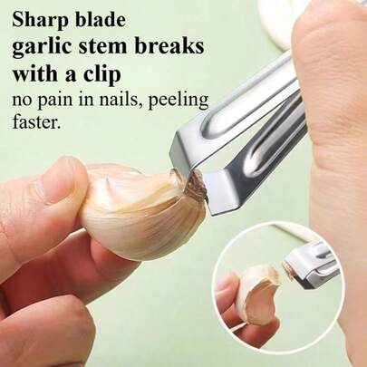 1Pc Stainless Steel Quick Garlic Peeling Gadget, Multi-Functional Sharp Garlic Peeling Artifact, Kitchen Gadget
