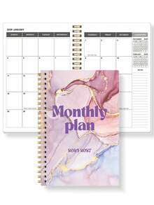 1本2026-2027年月度计划本，5.6英寸 x 8.0英寸，24个月学术日/周/月计划本/年度日程日历，2026年1月至2027年12月，学校及办公用品，返校用品，成人礼物，教师礼物，母亲节礼物，房间装饰 - 紫色 - 查看 16