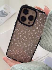 Tulip Floral Pattern Transparent Phone Case, Compatible With Iphone 17/16/15/14/13/12 Pro Max Plus/11, Fashionable And Shock-Resistant, Gift Packaging - Black Border Floral - View 8