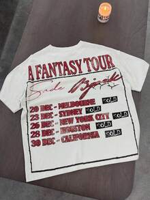 "Vale Dreams Tour" Retro Concert Tees Y2k Style Tee (220g Cotton T-Shirt) Printed T-Shirts, Unisex T-Shirts, Casual And Comfortable To Wear Men's Summer Round Neck Short Sleeve T-Shirts, Fashion Printed T-Shirts, Uni T-Shirts, Casual And Comfortable To Wear Vintage - Style Graphic T - Shirt - 白色 - 查看 3