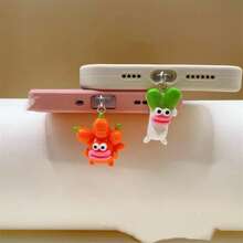 新款卡通西兰花、玉米、丑萌蔬菜和香肠设计手机防尘塞、Type-C 充电端口装饰、送给朋友和情侣的吊坠礼物