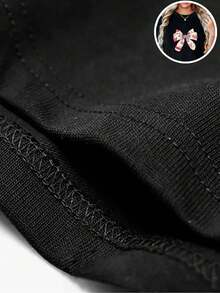 1pc blusas de mujer blusas bonitas para mujeres conjuntos para mujer blusas de mujer en oferta  Imagen de Lazo Corazón T shirt algodón 180g blanco y negro patrón estampado de corazón impresión de alta calidad en algodón cuello redondo corte básico holgado hombres y mujeres transpirable versátil lavable a máquina cómodo talla S ~ 3XL diario casual deportivo imprescindible para el verano - Negro - Ver 7