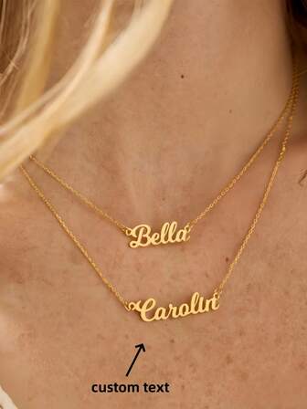 Customized Multi-Layer Name Necklace, Double Name Necklace, Multi-Layer Necklace, Personalized Gold Name Jewelry, Birthday Gift For Her, Gift For Mom