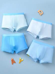 Paquetes 4 piezas calzoncillos Cómodos  y suaves con estampado para niños - Celeste - Ver 1