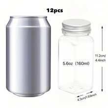 12/24 件 5.6 盎司（约 160 克）方形塑料香料罐，可重复使用的塑料调味容器，带密封盖，标签纸和笔，盐和胡椒瓶，香料罐，密封罐套装，适合户外用餐，香料，香草，粉末和闪光 - 彩色 - 查看 9