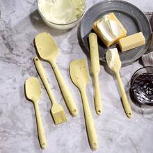 6PCS Silicone Spatulas, Heat Resistant Rubber Spatula Set, Kitchen Spatulas For Baking, Cooking And Mixing, Dishwasher (Set Of 6, Yellow Colors)