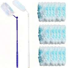 1 套静电除尘掸，手柄 + 一次性替换掸布，3 英尺加长手柄，一次性掸子替换装，静电掸布替换装，家用除尘刷，手持式除尘和清扫刷，多功能掸子，适用于洗衣、电子产品、家具、百叶窗、吊扇、汽车、键盘、清洁用品、清洁小工具 - 彩色 - 查看 20
