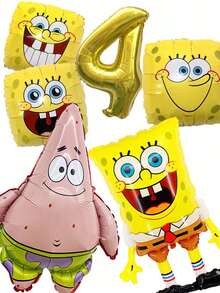 SPONGEBOB Spongebob SquarePants Themed Party! 0-9 Birthday Numbers, Customize Your Exclusive Birthday Or Anniversary, Decoration, Christmas, Valentine's Day, Carnival, Easter And Other Theme Festival On-Site Decoration Home Decor Christmas Decorations Room Decor