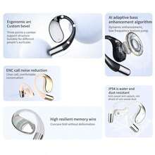 Open-Type Wireless Bluetooth Earphones, Featuring Directional Transmission, ENC Noise Reduction For Calls, An LED Digital Display Charging Case, HIFI Sound Quality, Comfortable Fit, Long Battery Life, And True Wireless Ear-Hook Smart Earphones Compatible With Multiple Devices, Suitable For Both IOS And Android Systems