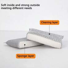 4 PIEZAS/8 PIEZAS/12 PIEZAS Esponja de limpieza de cocina de alta densidad de seda plateada, esponja mágica de fregado, cepillo de fregado de doble cara, esponja universal abrasiva para lavar platos