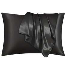 Set de 3 piezas de satén para dormir | talla grande suave que el juego de funda de almohada y antifaz de seda - Incluye 1 funda de almohada de satén, 1 antifaz de satén y 1 coletero de satén, Funda de almohada 29.53 pulgadas x 19.29 pulgadas (75 cm * 49 cm), Escuela, Vuelta al colegio, Viaje, Artículos esenciales de viaje, Artículos esenciales para el hogar, Antifaz, Máscara para dormir