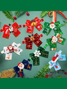 10件全新圣诞蝴蝶结、圣诞老人、公仔狗猫宠物吊坠、圣诞宠物配饰、宠物领带、宠物装饰，适合节日派对，款式随机 - 彩色 - 查看 6