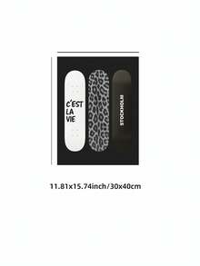 Zestaw 3 bezramowych, czarno-białych, retro, ściennych grafik, 1/3 szt., estetyczny, modny plakat kolażowy Y2K, grunge'owy wzór lamparta do akademika, sypialni i mieszkania | Awangardowy wystrój pokoju, starannie dobrana galeria ścienna