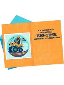 Birthday Greeting Card For Monster Truck Sticker