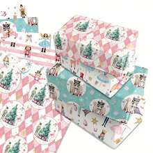 6-Pack Christmas Gift Wrap Paper Set With Nutcracker, Zebra, And Christmas Tree Designs - Mixed Color Holiday Party Favor Box Decoration Supplies-Tear-Resistant Vibrant Color Block For Boutique Gifts