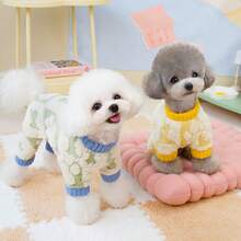 New Autumn/Winter Animal Costume, 4-Leg Dinosaur Fleece Jacket, Thick Warm Pet Fleece Coat, Cat/Dog 4-Leg Outfit, Cat Jumpsuit, Animal Costume, Cat Warm Clothes, British Style Harness Outfit, Cute New Cartoon Bib Pants Jumpsuit, Double-Sided Fleece - Yellow - View 7