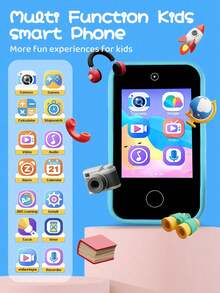 Kids Smart Phone For Girls Gifts Toddler Christmas Gifts For Age 3 4 5 6 Year Old, Kids Cell Phone Toy With Touchscreen, Dual Cameras, Learning, Music Player, Games,Travel Toy Preschool Learning Toy For Kids Birthday Gifts