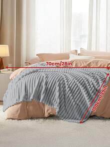 1pc Flannel Blanket - Soft & Rustic Striped Blanket, Luxurious Style, Easy Care, Lightweight & Versatile, Available In Multiple Colors & Sizes, Suitable For Winter, All Season Use, Multipurpose As Sofa/Bed Throw, Party Decor, Machine Washable, 280gsm