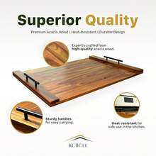 Noodle Board Stove Cover - Acacia Wood Stove Top Cover – Large Wood Cutting Board - Stove Top Covers For Electric Stove - Countertop Saver - Charcuterie Tray - Serving Board - Rustic Kitchen Decor - 黃色 - 查看 11