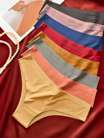 Kit 8 Calcinhas Tanga Corte a Laser Sem Costura Lingerie Feminina - Cores e Kits Variadas