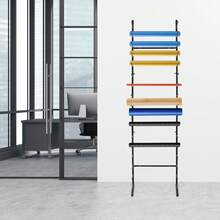 17-Tier Wall Mounted Blueprint Storage Rack For Organizing Drawings And Posters, Durable Iron Construction With Tilted Rods For Easy Access And Modern Aesthetic - Black - View 3