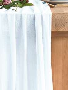 1/5 tấm vải voan trắng mỏng dùng làm khăn trải bàn, vải rèm tự may, vải voan mỏng đa năng dùng trang trí phòng tiệc cưới, sinh nhật, lễ cưới lãng mạn, khăn trải bàn, trang trí tiệc cưới ngoài trời. - trắng - Xem 9