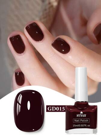 Mtssii 1pc 15ml Wine Red Nail Polish Water-Based Peel Off Nail Polish Odorless Fast-Drying Nail Polish, No Need To Bake, Long Lasting, Suitable For Daily Nail Decor, Multicolor Optional, For Home And Nail Salon Manicure Nail Supplies