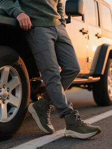 Men's Hiking Boots Wide Toe Box Low Drop Waterproof Outdoor Trekking Camping Shoes For Plantar Fasciitis Bunion Katahdin - 橄欖綠 - 查看 9