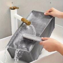 节省空间的可折叠衣物收纳盒，耐用的织物收纳盒，带有 9 格分隔透明网状窗口，无味，适用于裤子、牛仔裤和毛衣，非常适合家庭整理，储物篮 - 淺灰色 - 查看 7