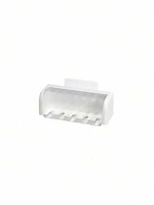 1pc Toothbrush Holder Wall Mount With Cover, Electric Toothbrush Organizer, Toothpaste Rack, 2/5/6 Slots Self-Adhesive Toothbrush Holder, Bathroom Storage Accessories (White), Back To School Season Home Bathroom Decor - Multicolor - View 12