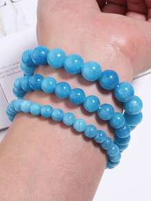 1pc Motivates Bracelet ,Blue Apatite Beads Relieve Stress Focus Bracelets For Men Women Yoga Meditation Jewelry Gifts